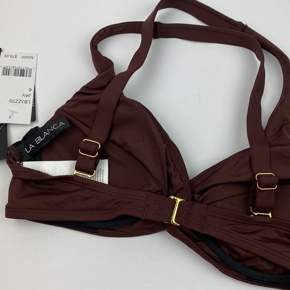 NWT La Blanca | Island Goddess Underwire Twist Bikini Top Java 6 - Picture 6 of 7